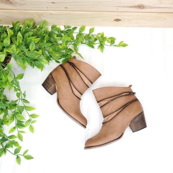 Sundance Shoes - Sundance Re-stained Genuine Leather Zip Around Ankle Boots